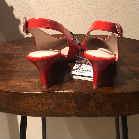ZARA RED LEATHER SHOES WITH AMAZING HEEL SZ 7 & 11 - Picture 5 of 5